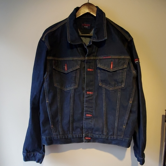 vintage tommy hilfiger denim jacket mens